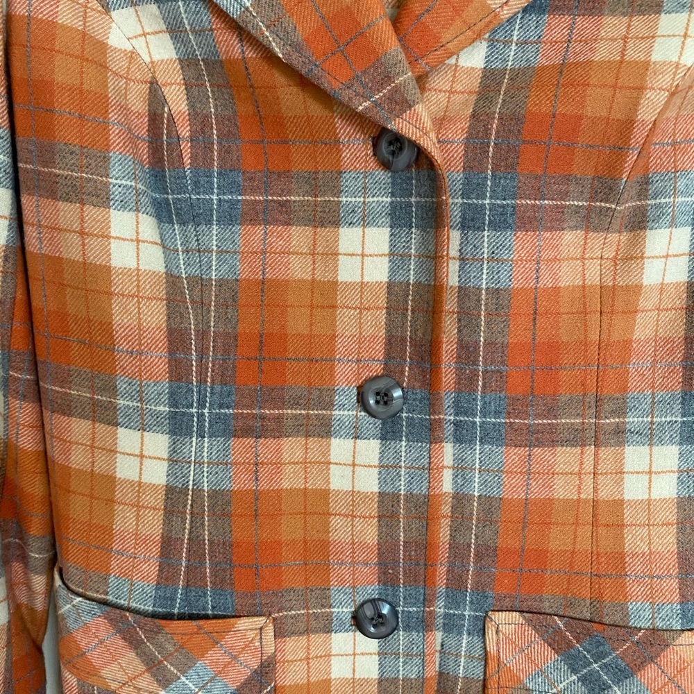 VINTAGE 70s PENDLETON WOOL WOMENS PLAID SUIT - Picture 6 of 16